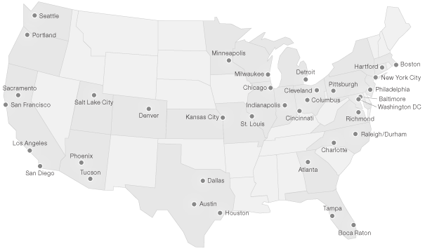 U.S. map of shipping points